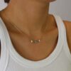 Eliza Gold Kisses Necklace Heidi Kjeldsen Jewellery NL1341 model