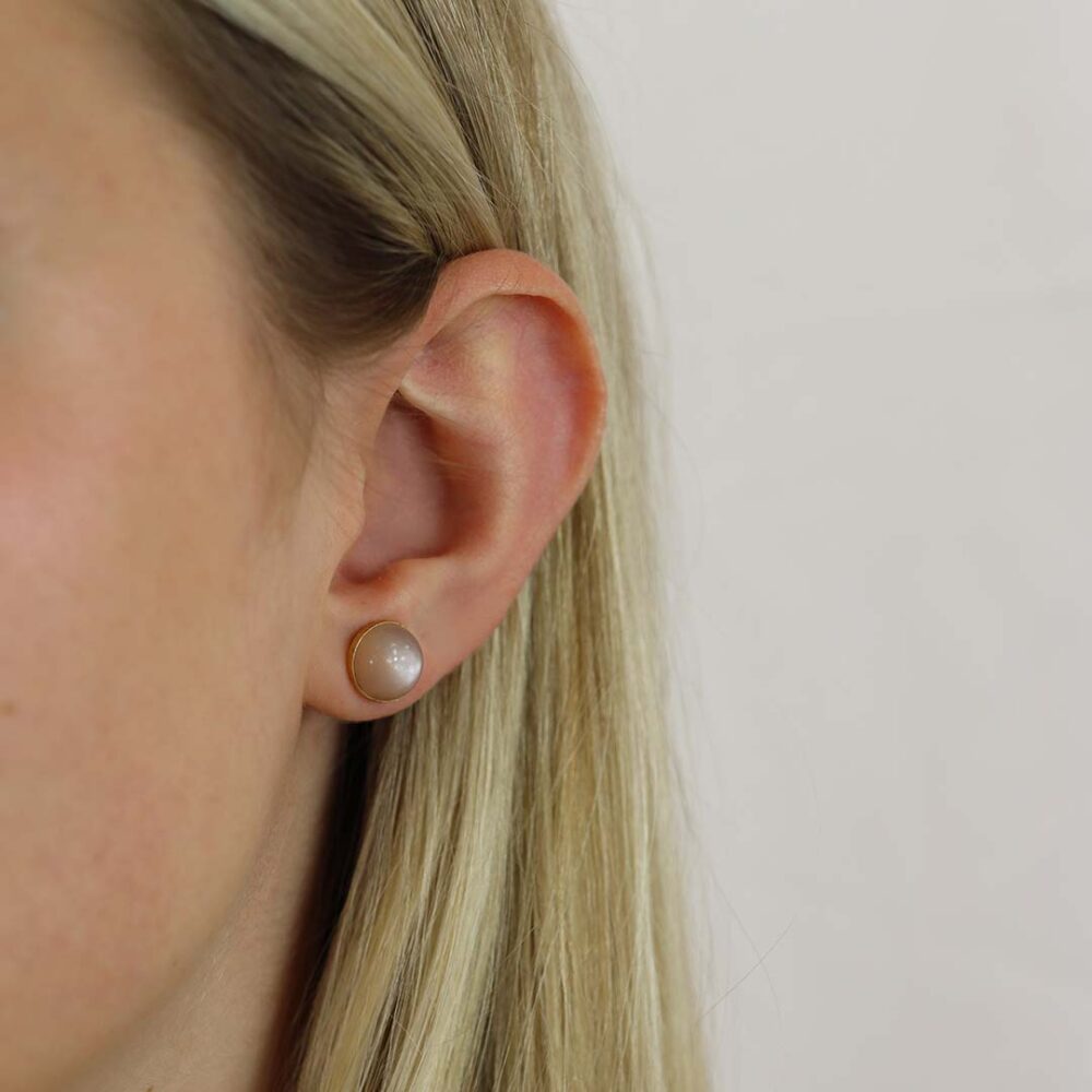 Elsa Peach Moonstone Earstuds Heidi Kjeldsen jewellers ER4942