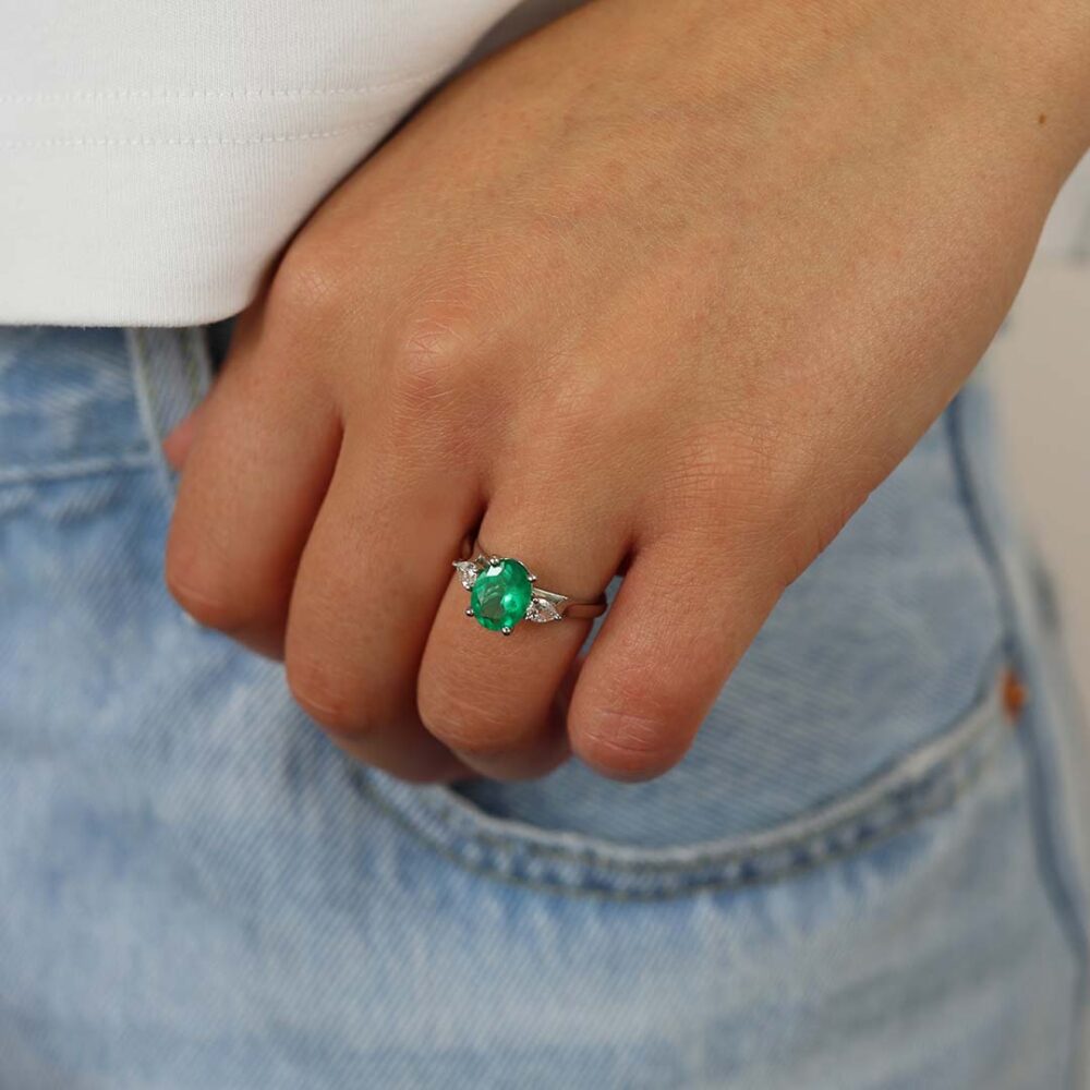 Jette Emerald Diamond Ring Heidi Kjeldsen Jewellers R1882