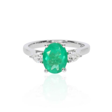 Jette Emerald and Diamond Ring Heidi Kjeldsen Jewellery R1882 white
