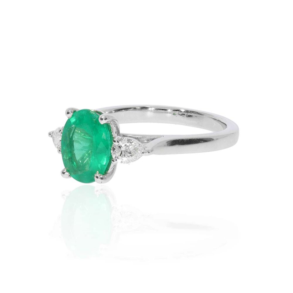 Jette Emerald and Diamond Ring Heidi Kjeldsen Jewellery R1882 white1