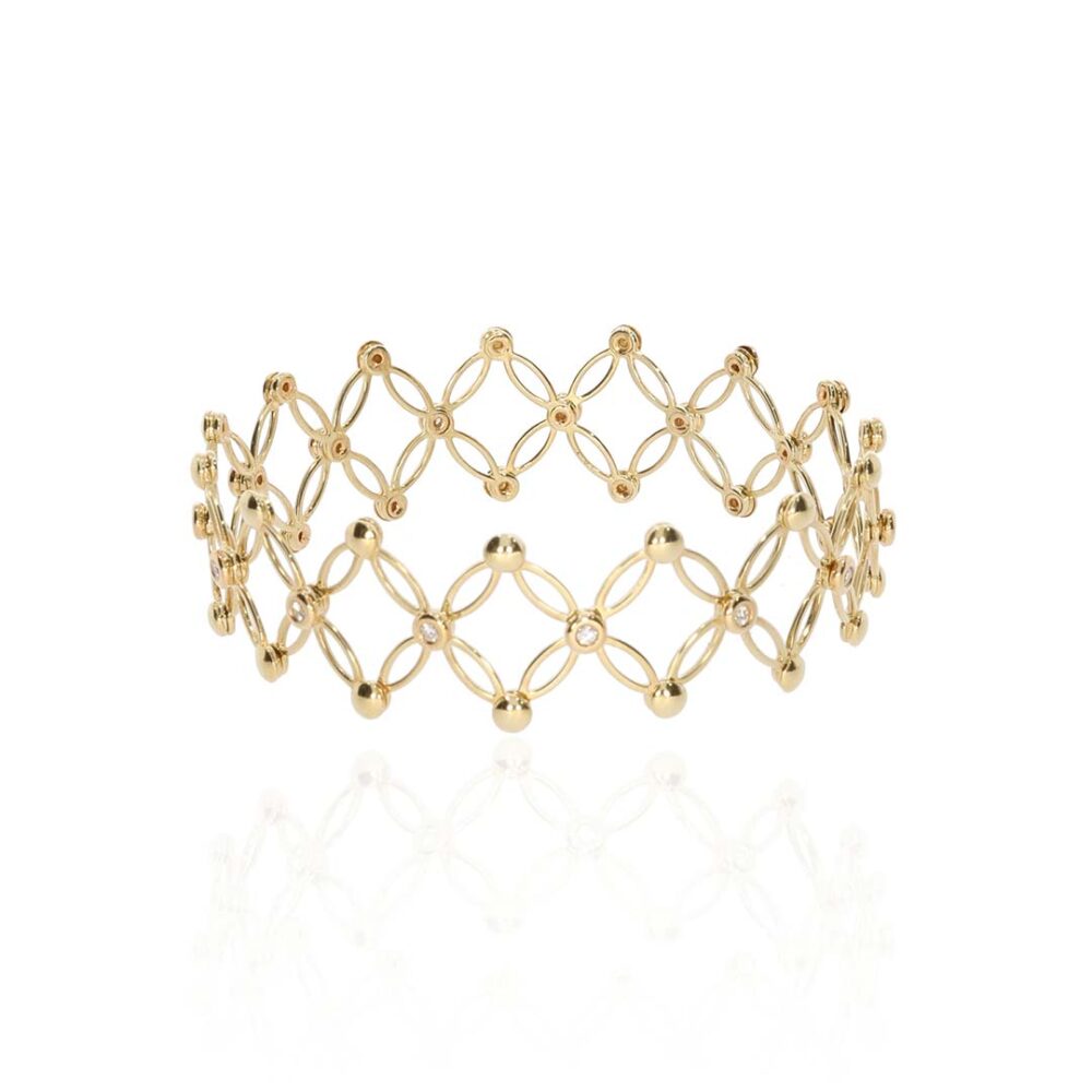 Diamond Yellow Gold Expandable Bracelet Heidi Kjeldsen Jewellery BL4136 white
