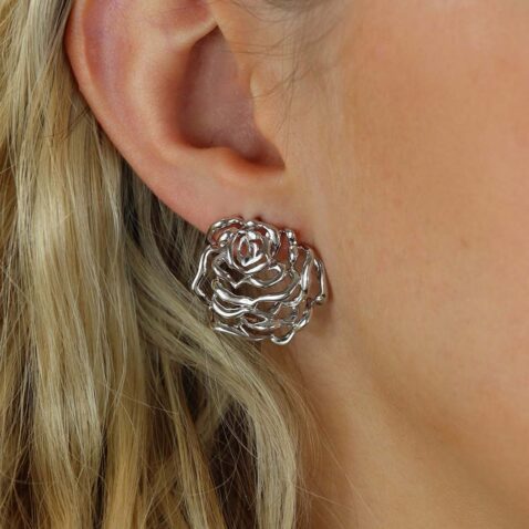 Fei Liu Rose Silver Earrings Heidi Kjeldsen Jewellery ER4974 model