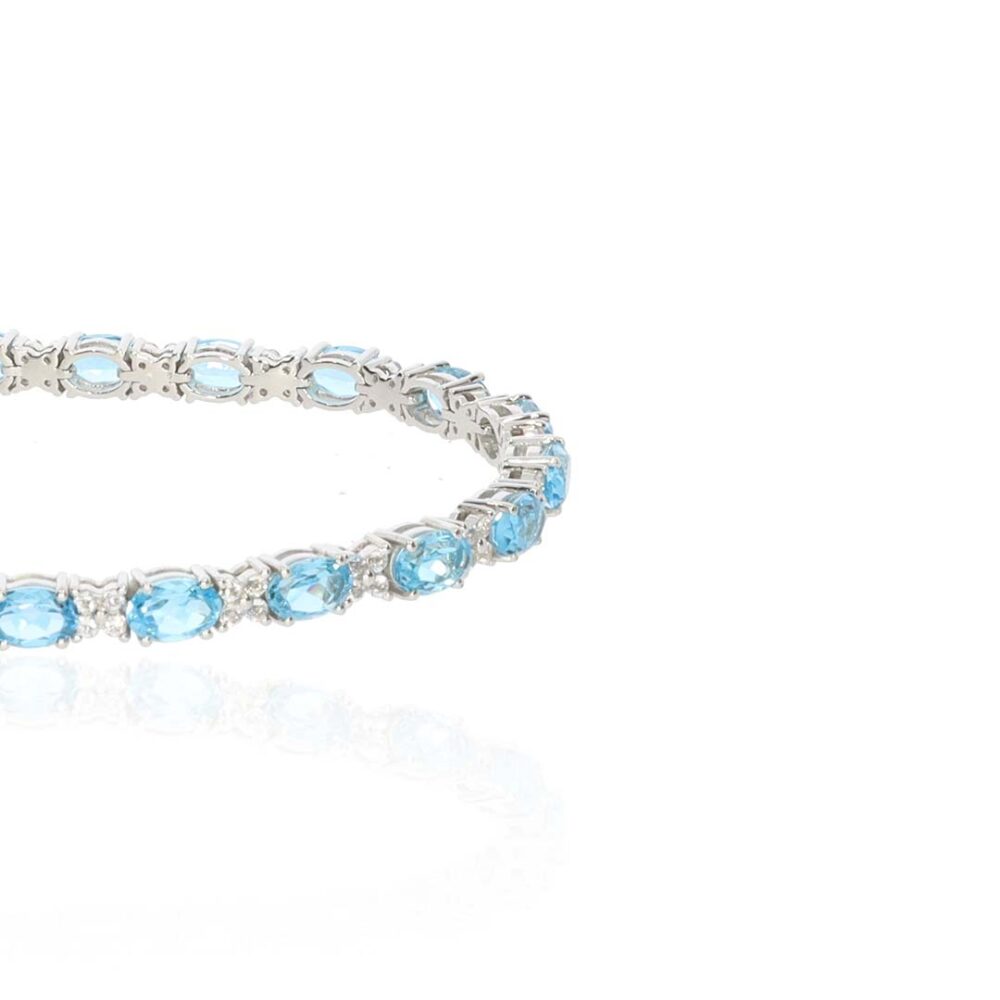 Freja Blue Topaz White Topaz Bracelet Heidi Kjeldsen jewellers BL4119 white