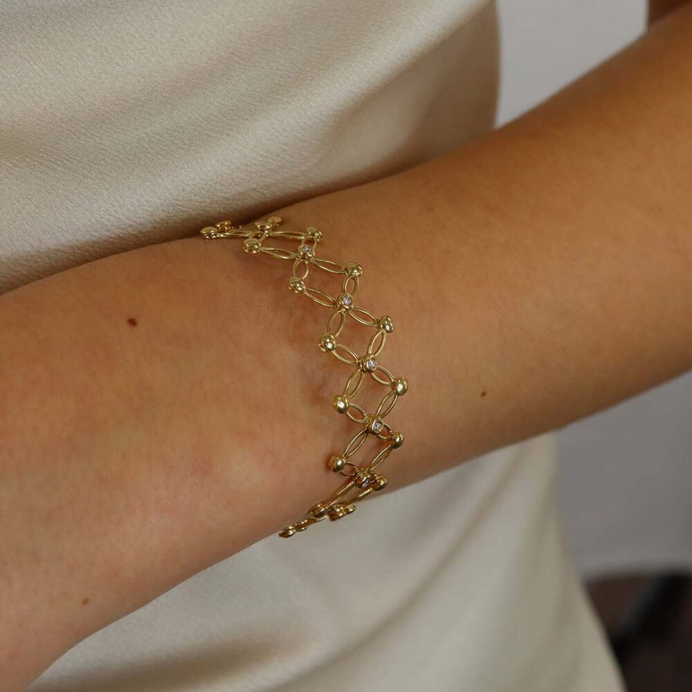 Gold Diamond Expandable Bracelet Heidi Kjeldsen Jewellery BL4136 model