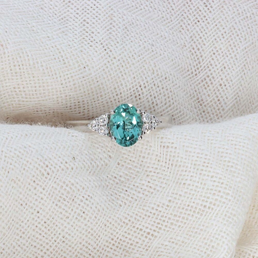 Green Tourmaline Diamond ring Heidi Kjeldsen Jewellers R1890 still