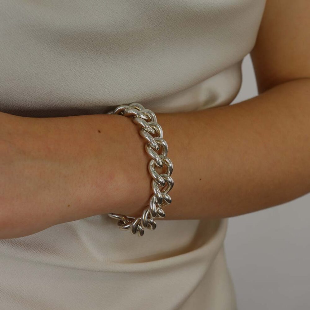 Heavy Curb Silver Bracelet Heidi Kjeldsen Jewellery BL4132 model