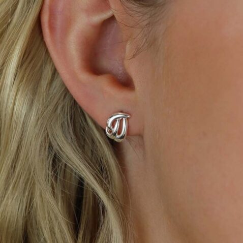Helle Entwinded Silver Earrings Heidi Kjeldsen Jewellery ER4957 Model (1)