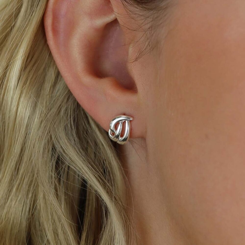 Helle Entwinded Silver Earrings Heidi Kjeldsen Jewellery ER4957 Model