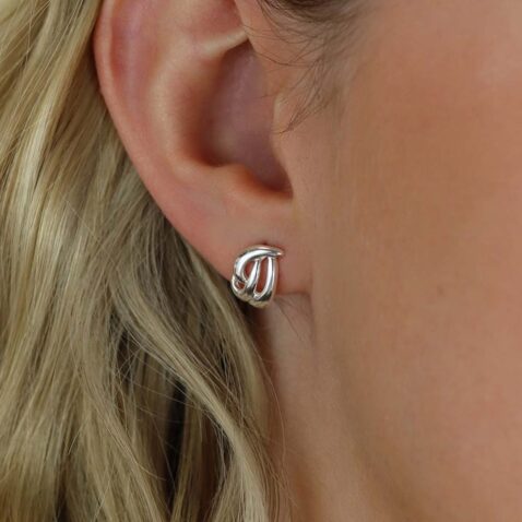 Helle Entwinded Silver Earrings Heidi Kjeldsen Jewellery ER4957 Model