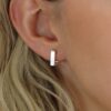 Helle Huggie Silver Earrings Heidi Kjeldsen Jewellery ER4915 Model