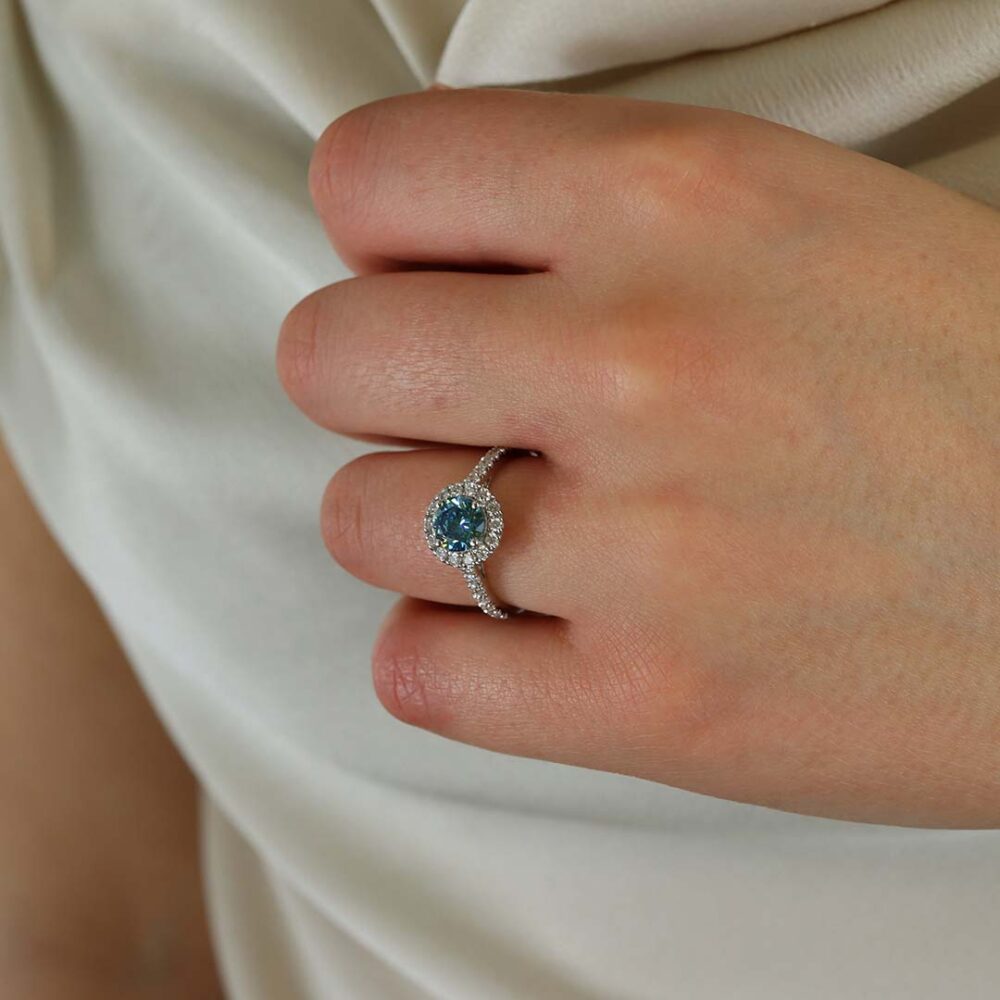 Karina Lab Grown Blue Diamond Ring Heidi Kjeldsen Jewellery R4932 model