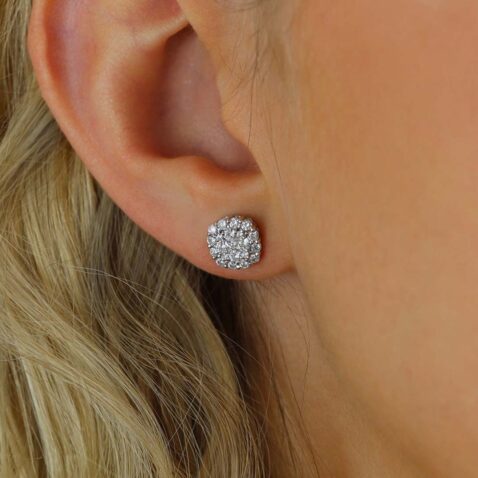 Karina Laboratory Grown Diamond Cluster Earrings Heidi Kjeldsen Jewellery ER4937 model