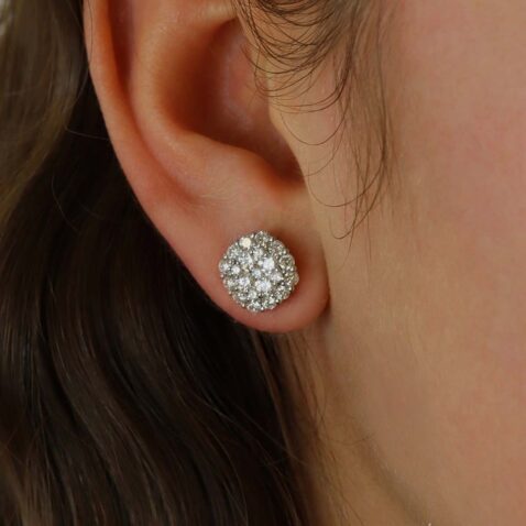 Lab Dia Cluster Earrings Heidi Kjeldsen Jewellery ER4936 model3