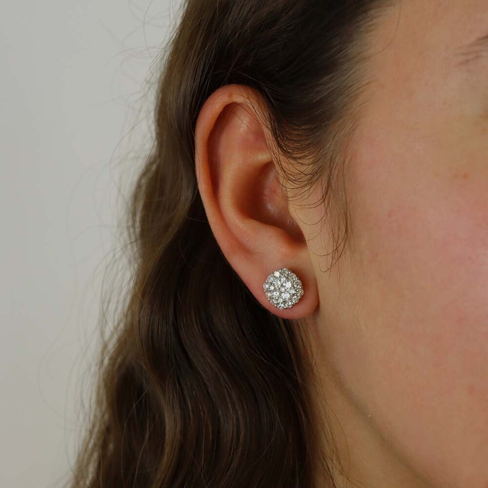 Lab Dia Cluster Earrings Heidi Kjeldsen Jewellery ER4936 model3