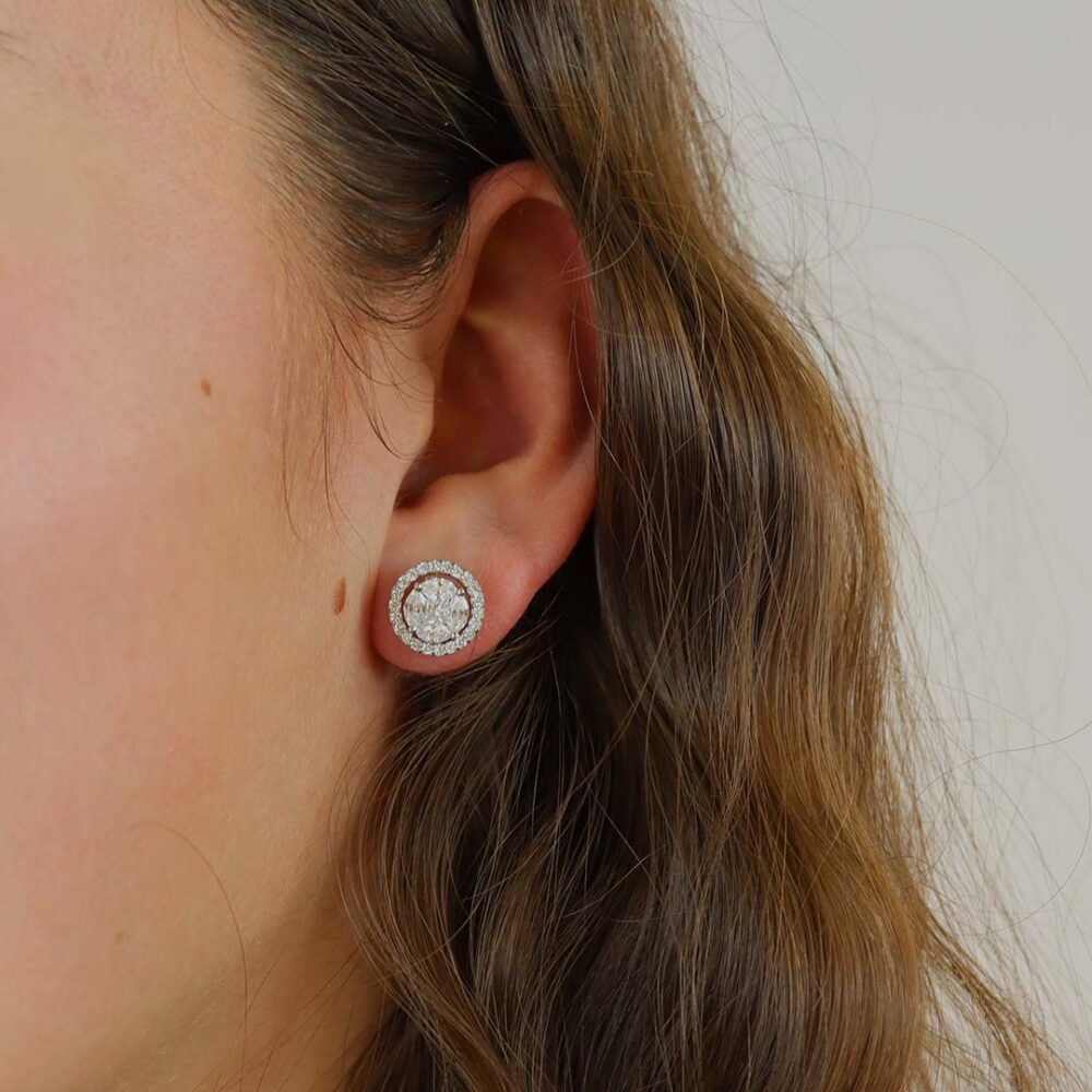 Lab Dia Halos Earrings Heidi Kjeldsen Jewellery ER4932 model