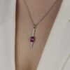 Alma Pink Tourmaline Diamond Drop Pendant Heidi Kjeldsen Jewellery P1662 model