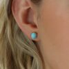Casper Turquoise 9ct Yellow Gold Cabochon Earstuds Heidi kjeldsen Jewellery ER4940 Model (1)