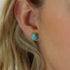Casper Turquoise Cabochon Earrings Heidi Kjeldsen jewellery ER4961 model (1)