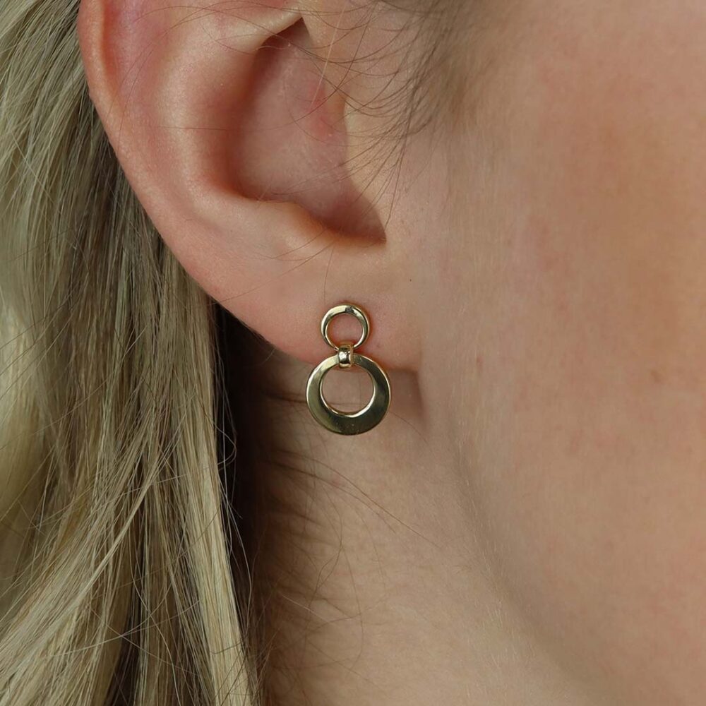 Eliza Circle Drop Gold Earrings Heidi Kjeldsen Jewellery ER4929 model 1