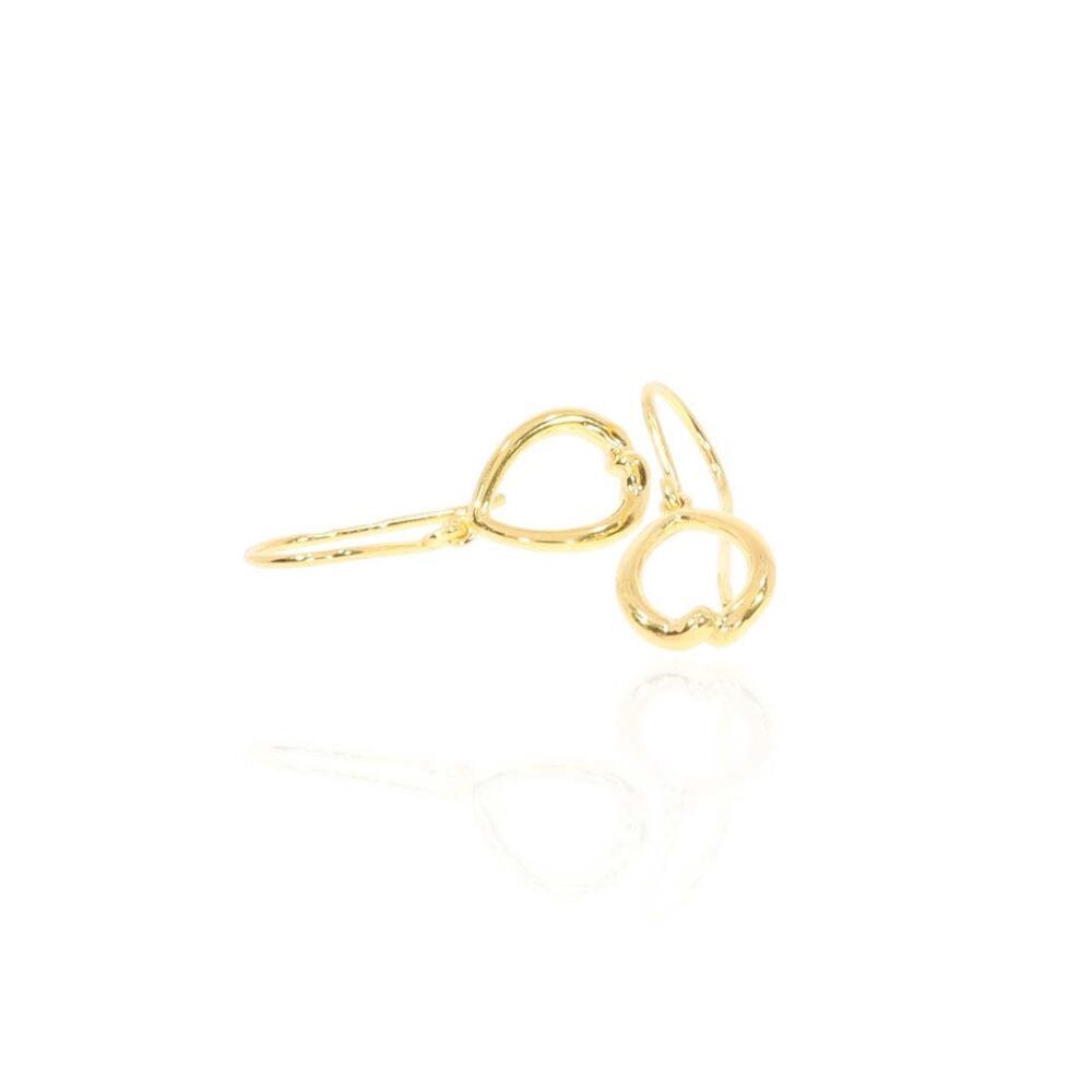 Gold Plated Kiss Drop Earrings Heidi Kjeldsen Jewellery ER4993 white1