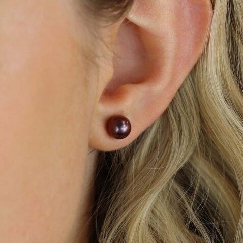 Grete Bronze Cultured Pearl Earrings Heidi Kjeldsen Jewellery ER4989 Model
