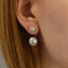 Grey Double Pearl Drop Earrings Heidi Kjeldsen Jewellery ER4686 model