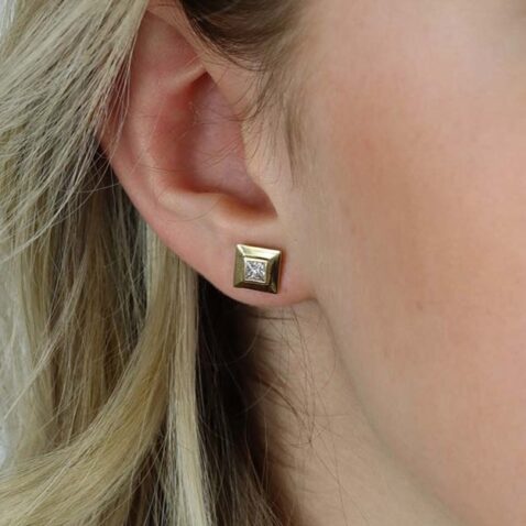 Hanne Princess Cut Diamond Earrings Heidi Kjeldsen Jewellery ER4996 model (1)