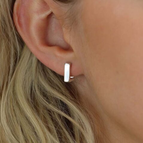 Helle Huggie Silver Earrings Heidi Kjeldsen Jewellery ER4915 Model (1)