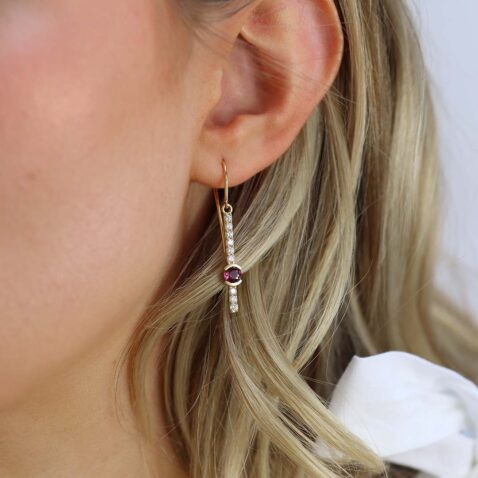 Mathilde Ruby and Diamond Drop Earrings Heidi Kjeldsen Jewellers ER4906