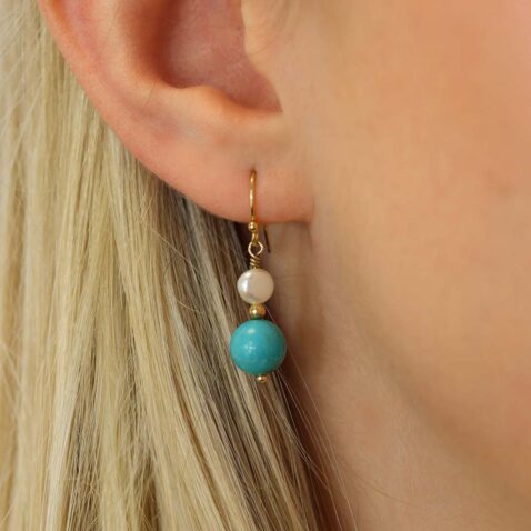 Naja Howlite Pearl Drop Earrings Heidi Kjeldsen Jewellers ER4761