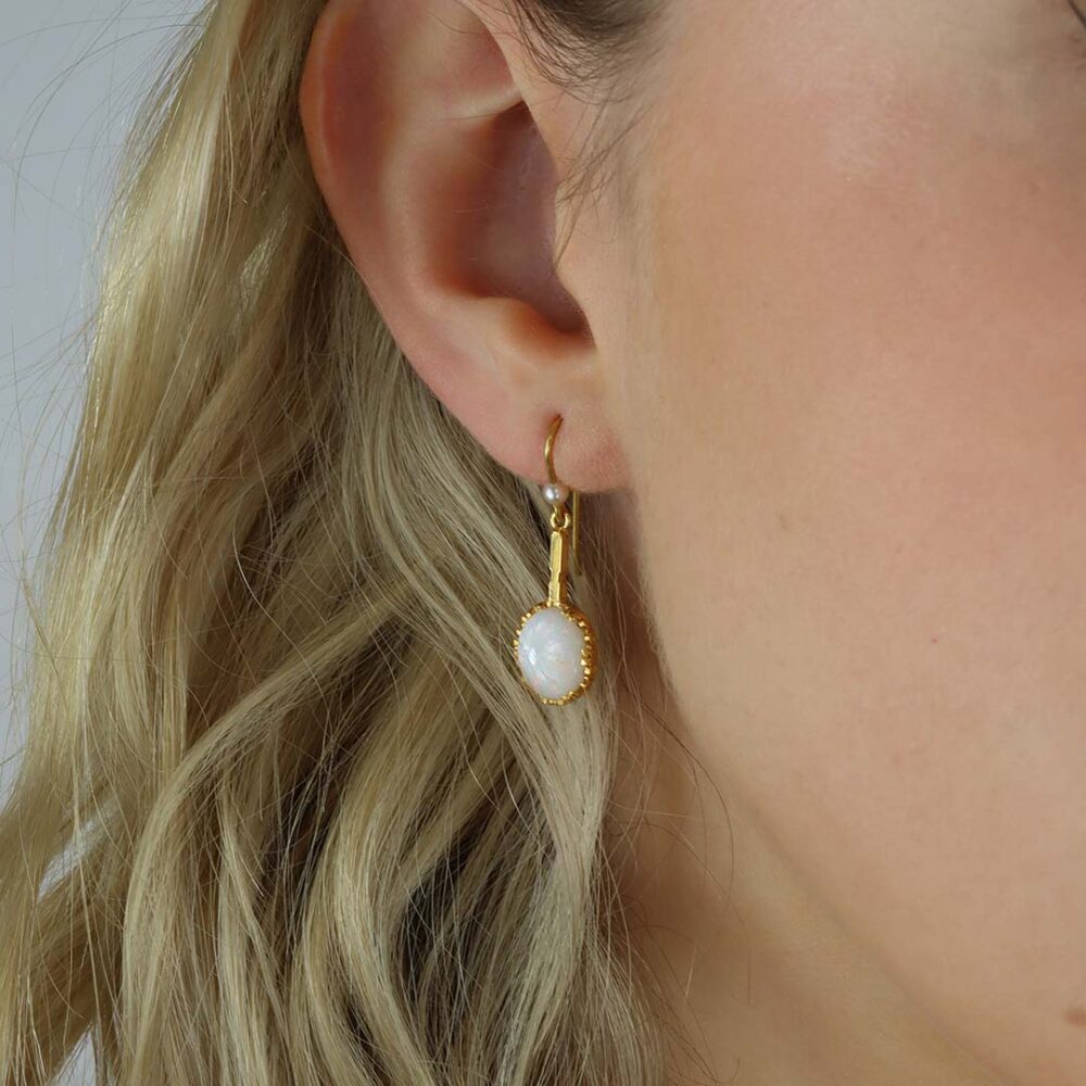 Per Opal and Pearl Earrings Heidi Kjeldsen Jewellery ER4947 model