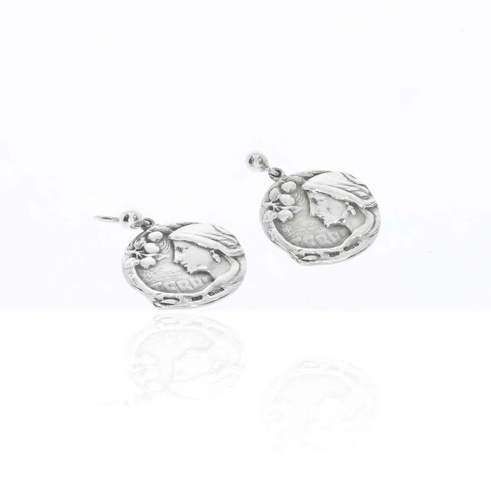 Silver Coin Earrings Heidi Kjeldsen Jewellery ER4823 white