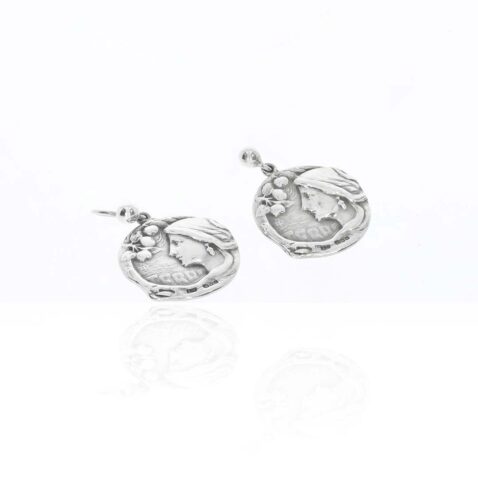 Silver Coin Earrings Heidi Kjeldsen Jewellery ER4823 white