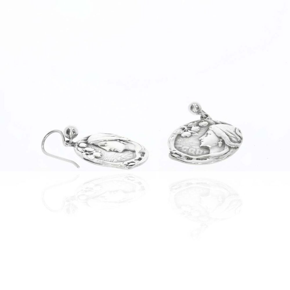 Silver Coin Earrings Heidi Kjeldsen Jewellery ER4823 white1