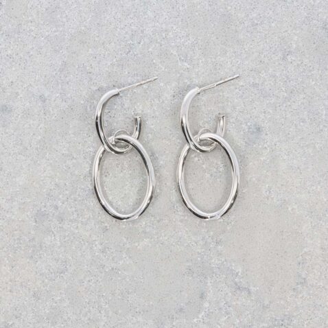 Silver Double Hoop Earrings Heidi Kjeldsen Jewellery ER4916 still