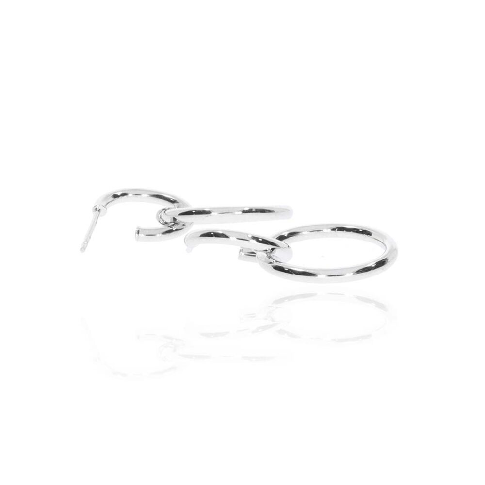 Silver Double Hoop Earrings Heidi Kjeldsen Jewellery ER4916 white