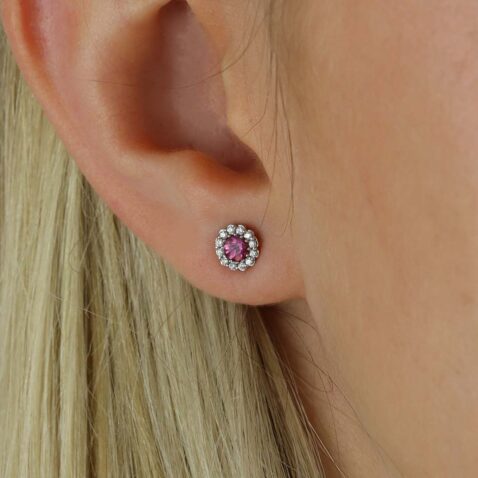 Alma Pink Tourmaline Cluster Earrings Heidi Kjeldsne Jewellers ER4987