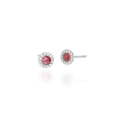 Alma Pink Tourmaline Cluster Silver Earrings Heidi Kjeldsen Jewellery ER4987 white1