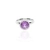 Viola Amethyst Concave Brushed Silver Ring Heidi Kjeldsen Jewellery R1888 white