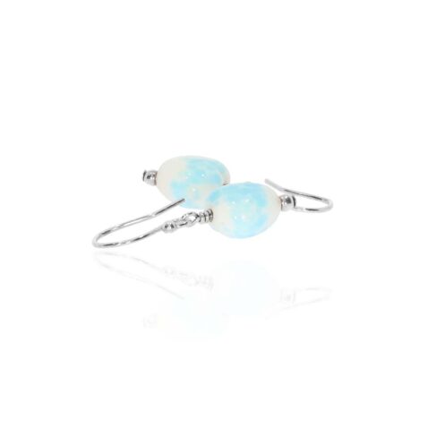 Blue Speckled Hearts Murano Glass Earrings Heidi Kjeldsen jewellery ER2479 white