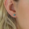 Casper Turquoise Cabochon Earrings Heidi Kjeldsen Jewellery ER4967 Model (1) (1)