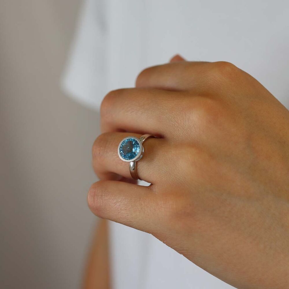 Freja Concave Blue Topaz Ring Heidi Kjeldsen Jewellers R1889