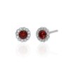 Garnet Cluster Silver earrings Heidi Kjeldsen Jewellers ER4980 white