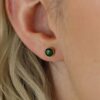 Naja Chrome Diopside Gold Earrings Heidi Kjeldsen Jewellery ER4943 model