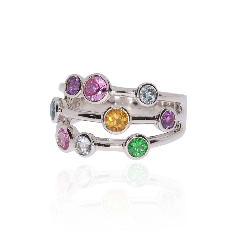 Trine Multi Coloured Bubble Ring Heidi Kjeldsen Jewellery R4957 white1