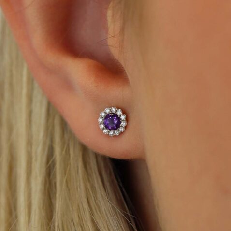Viola Amethyst Cluster Earrings Heidi Kjeldsne Jewellers ER2982