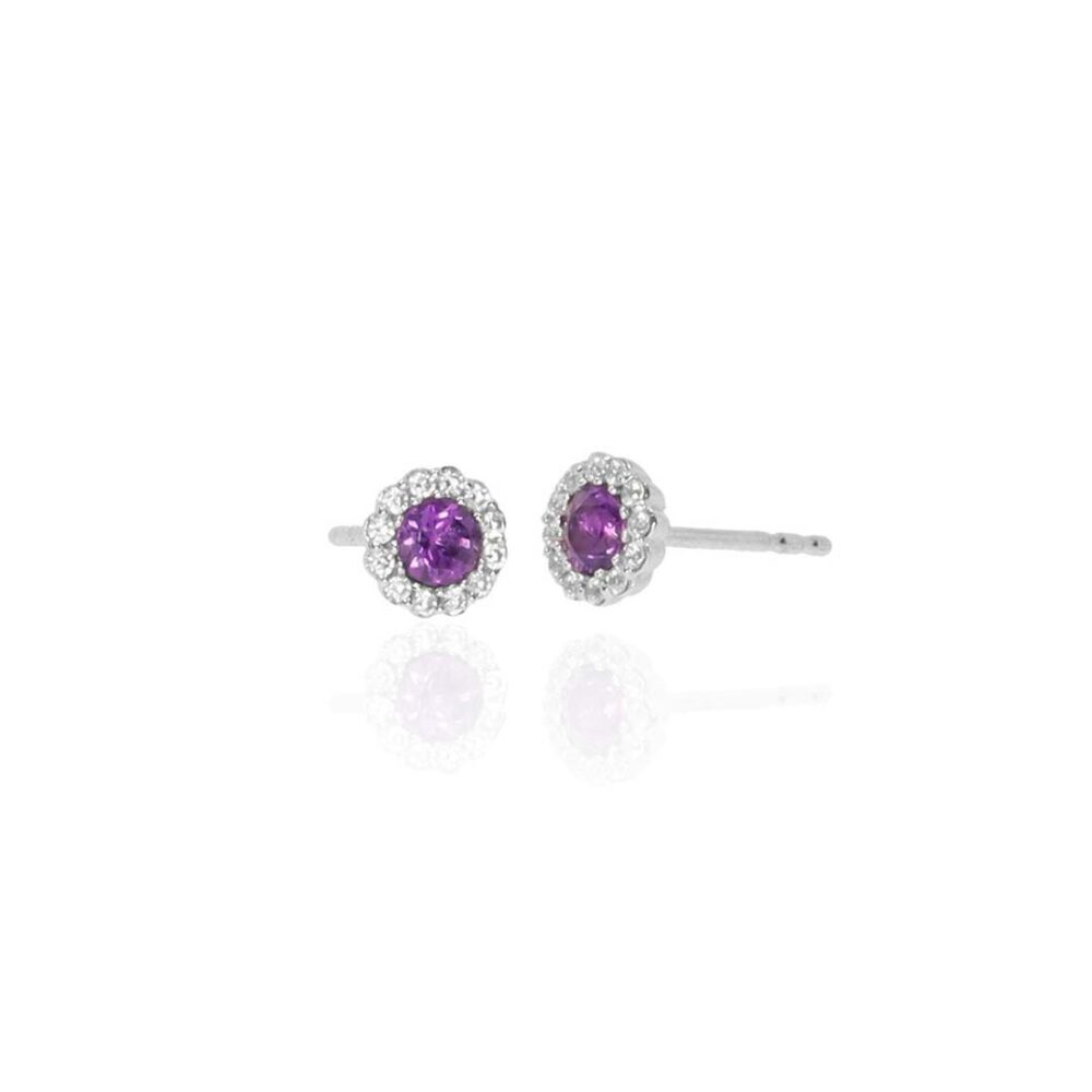 Viola Amethyst Cluster Silver Earrings Heidi Kjeldsen Jewellery ER4982 white1