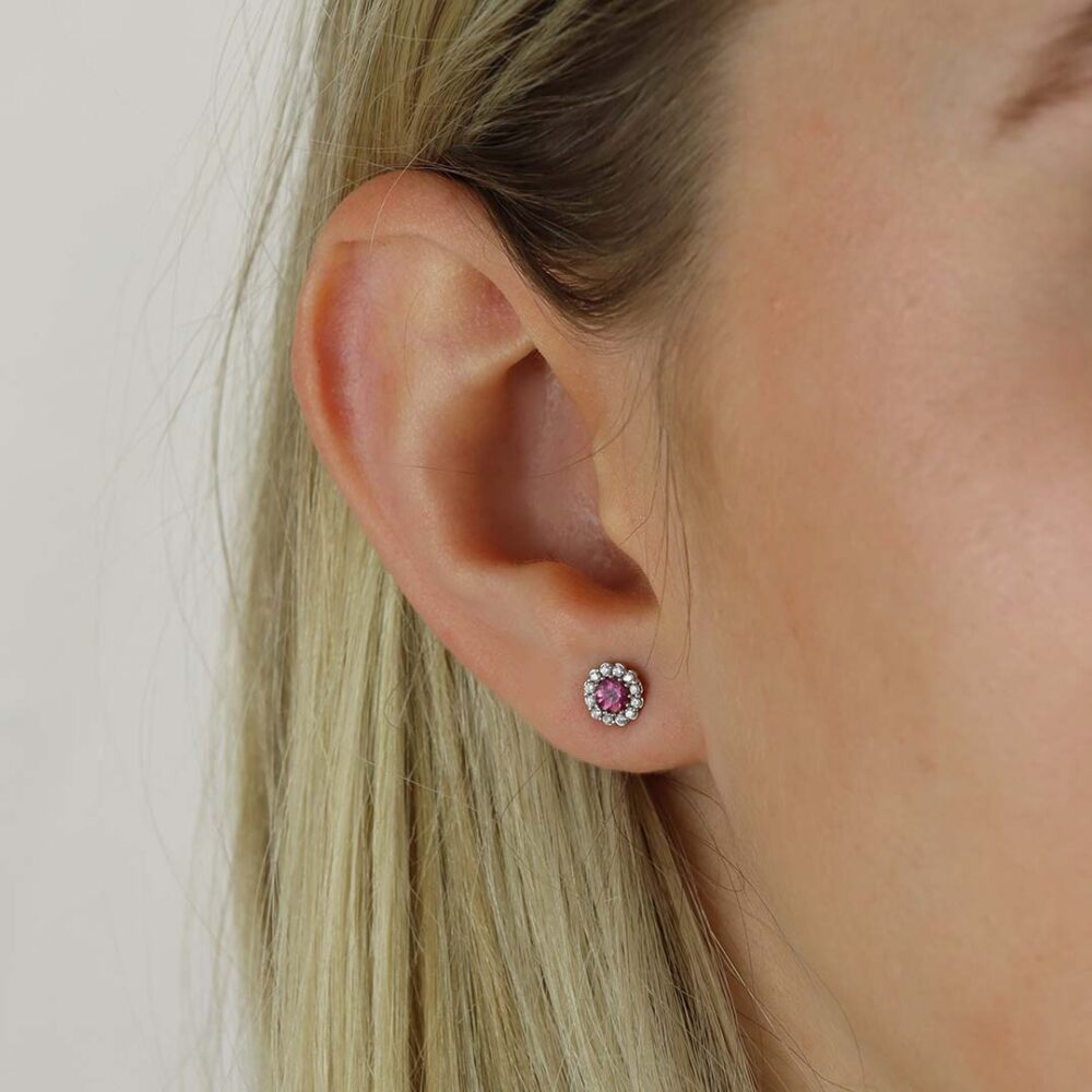 Alma Pink Tourmaline Cluster Earrings Heidi Kjeldsne Jewellers ER4987