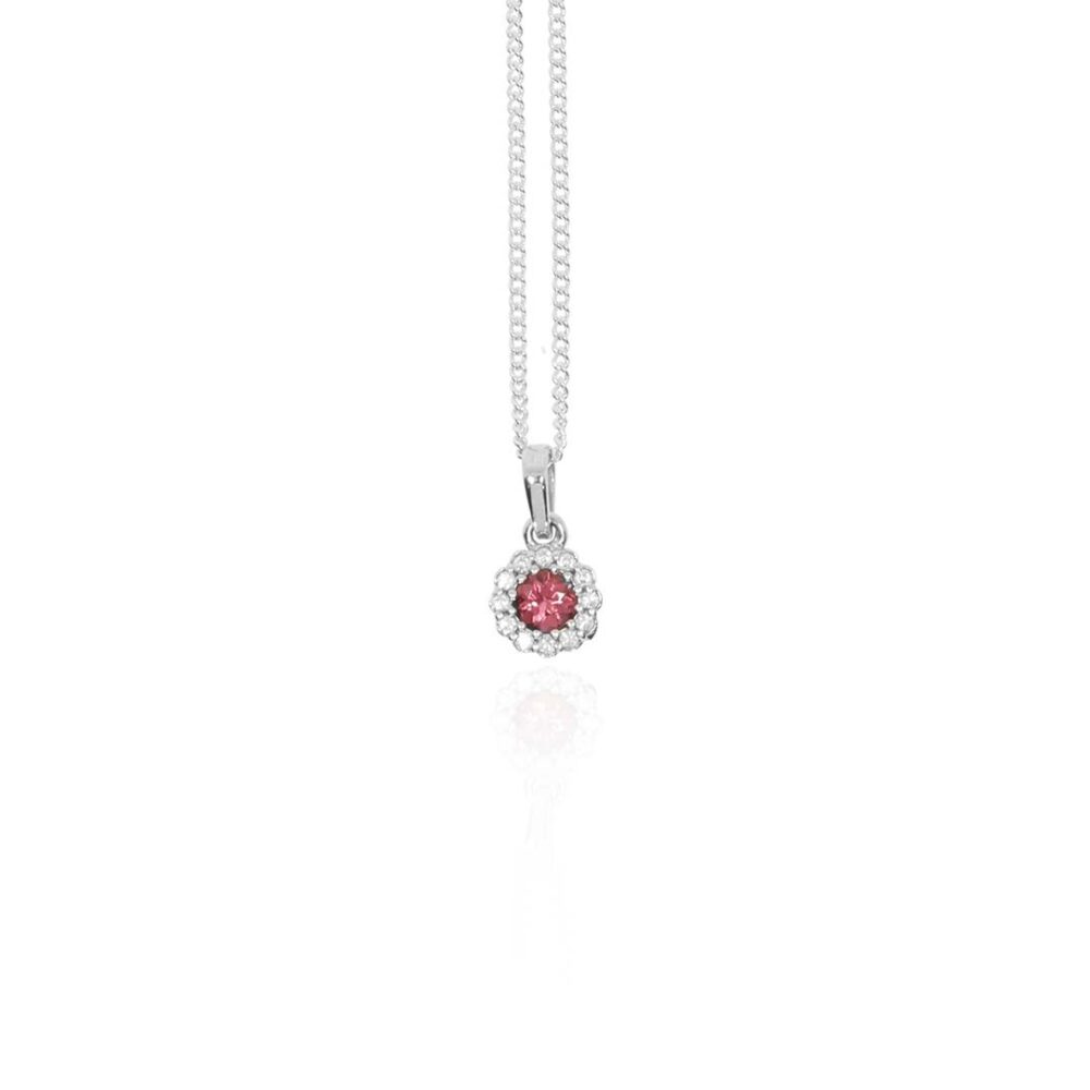 Alma Pink Tourmaline Cluster Silver Pendant Heidi Kjeldsen Jewellery P1657 white1